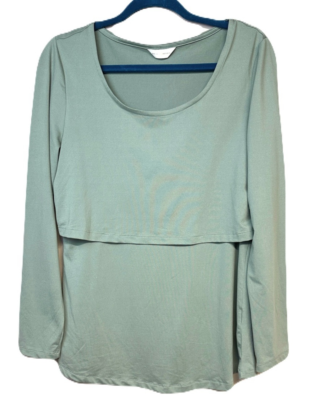 Kindred Bravely Maternity Long Sleeve Nursing‎ Top Shirt Sage Green Soft XL